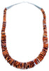Purple And Orange Oyster Shell Genuine Sterling Silver Bead Necklace RX114151